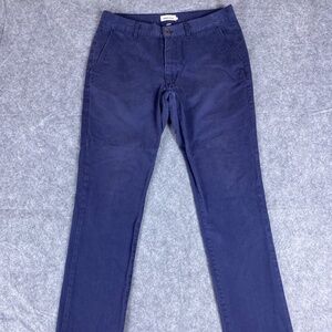 Taylor Stitch Mens Blue Chino slim fit cotton pants 34 x 34